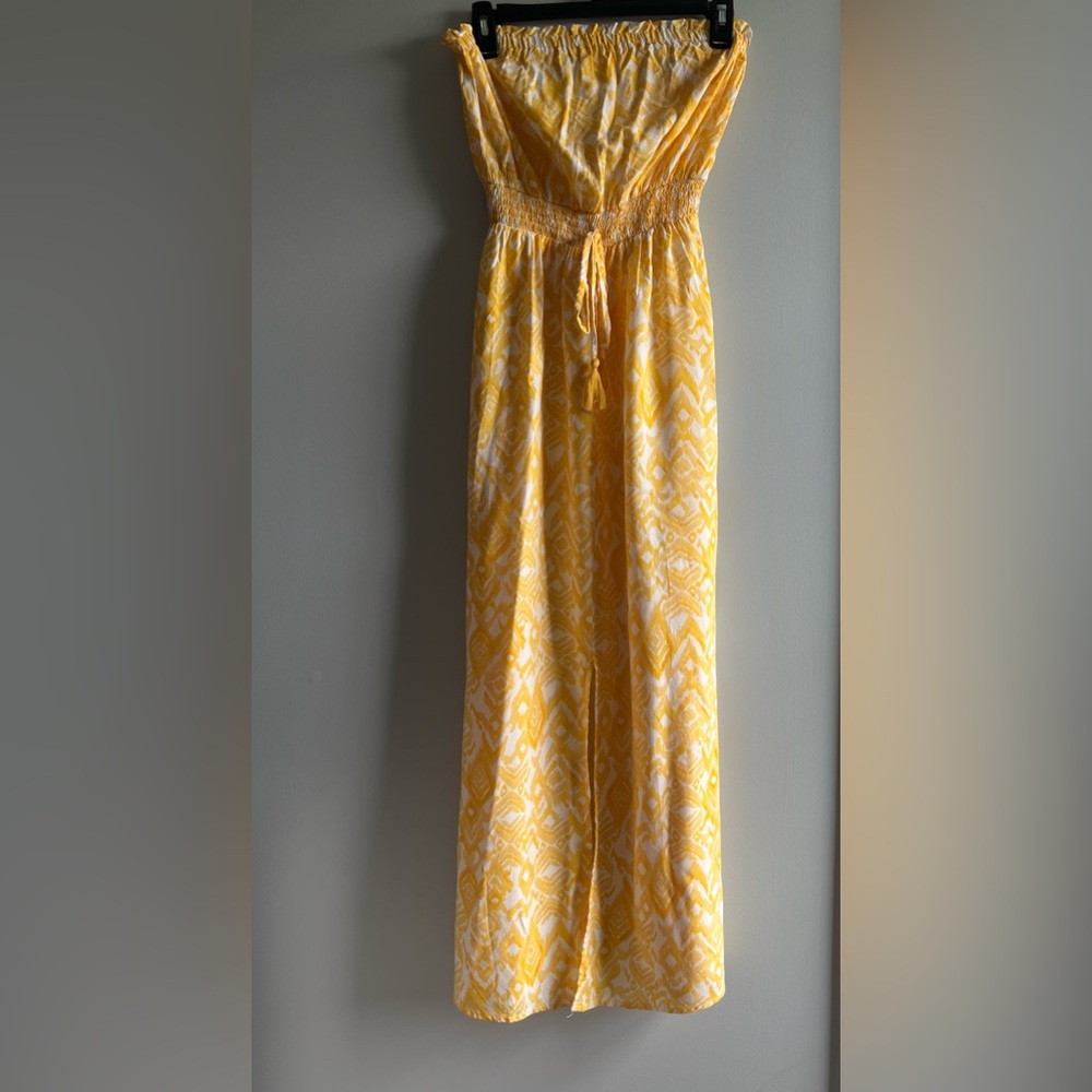 Jessica Simpson Yellow and White Floral Halter Dress size small